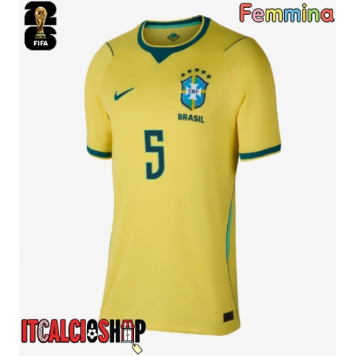 Brasile Casemiro #5 Prima Maglia Femmina Mondiali 2026 Manica Corta